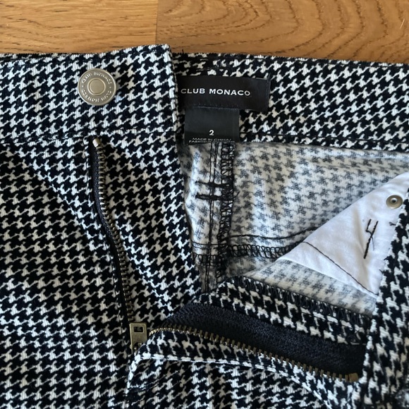 Club Monaco houndstooth black and white pants (Size 2) - Picture 2 of 4